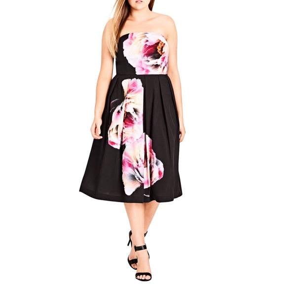 Bold Bloom Pleated Fit & Flare Dress - Picture 1 of 3